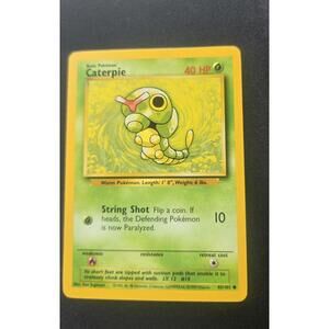 Caterpie Basic Pokemon Card 40 HP Shadowless Og Print